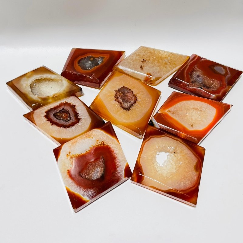 Natural Geode Carnelian Rhombus Shaped Carving Wholesale -Wholesale Crystals
