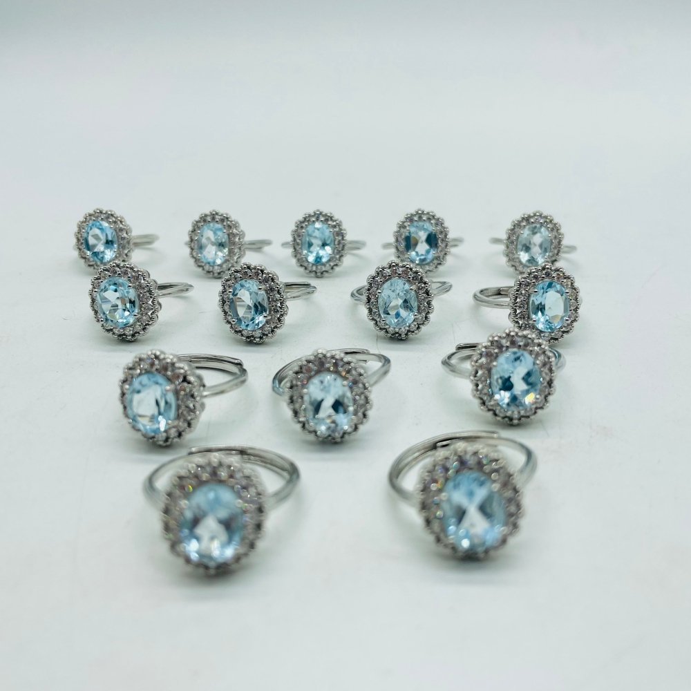Natural Heat Treatment Blue Topaz Ring Wholesale -Wholesale Crystals