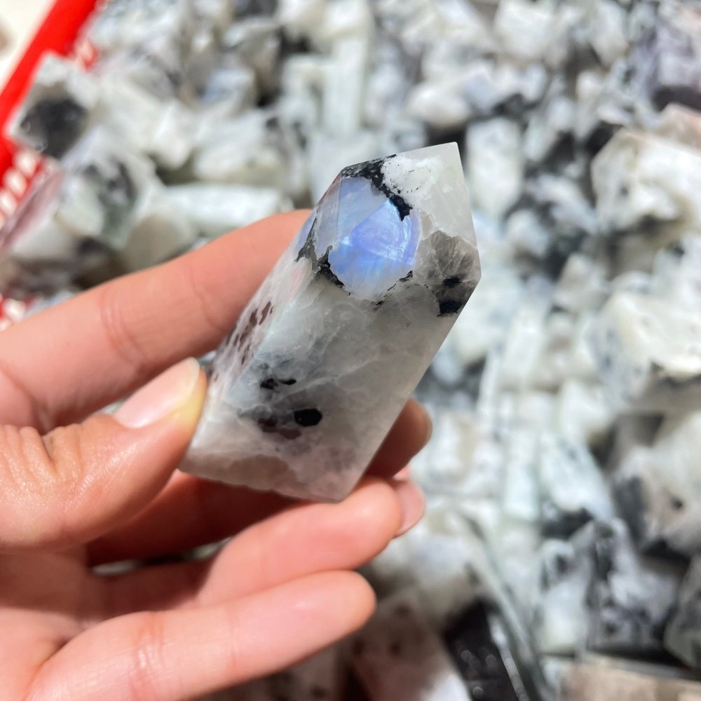Natural Rainbow Moonstone Four-Sided Tower Points Wholesale -Wholesale Crystals
