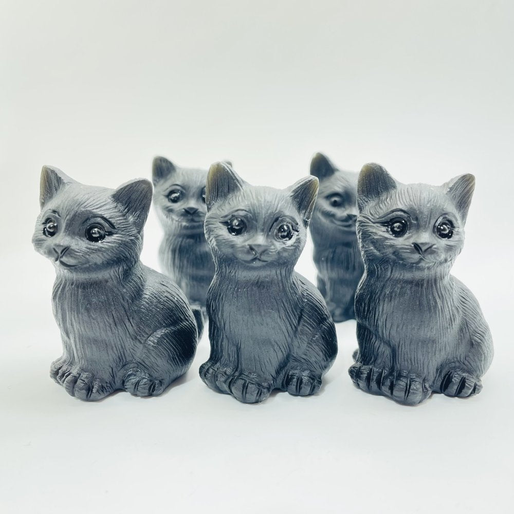 Obsidian Cute Carving Cat Wholesale -Wholesale Crystals