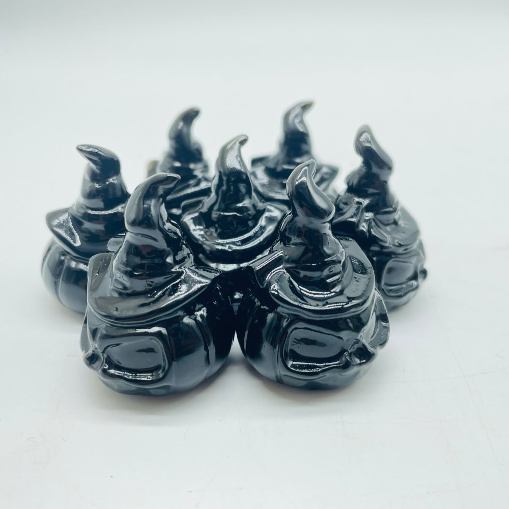 Obsidian & Larvikite Pumpkin Wizard Carving Wholesale -Wholesale Crystals