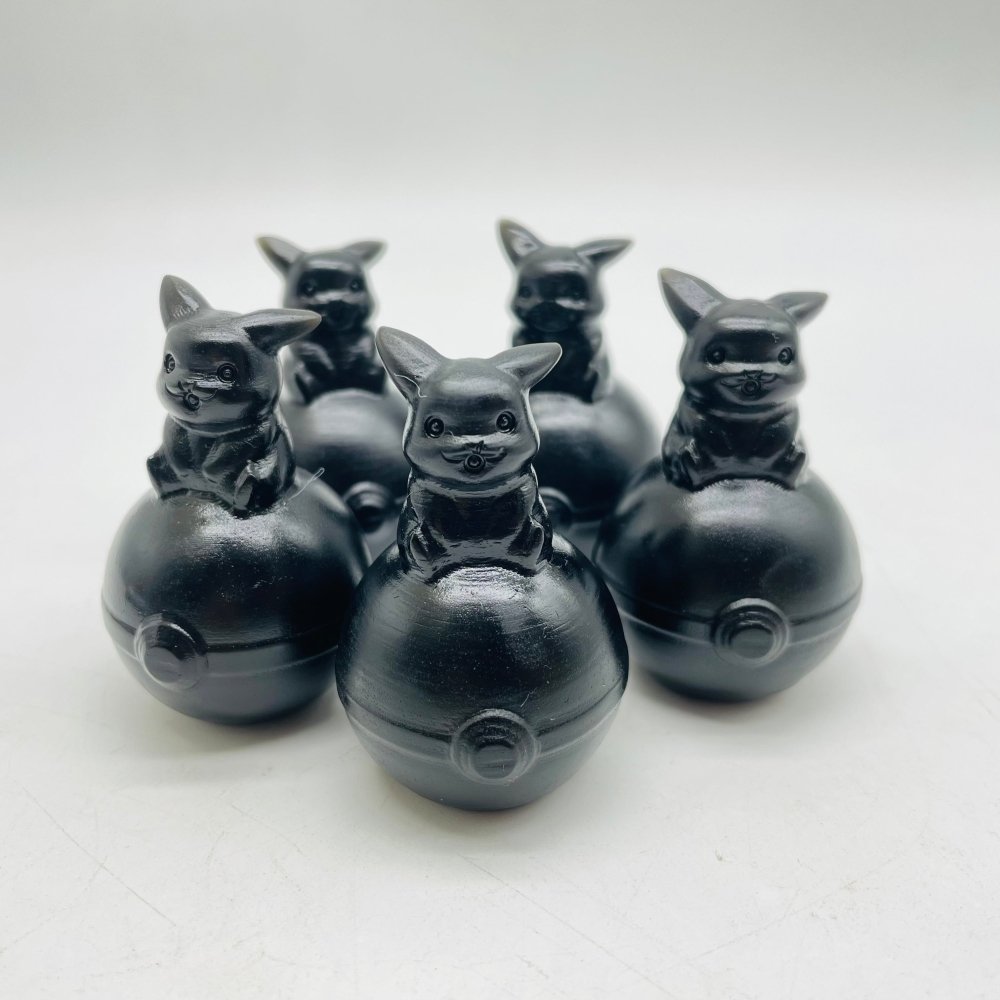 Obsidian Pikachu Carving Wholesale -Wholesale Crystals