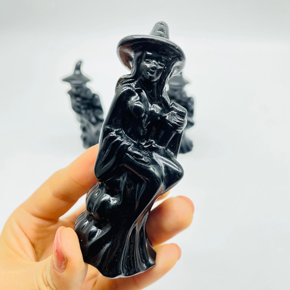 Obsidian Witch Ride Broom Carving Wholesale -Wholesale Crystals