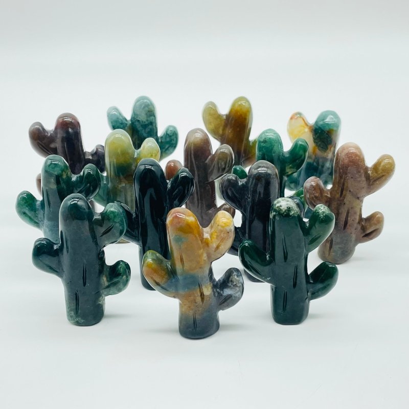 Ocean Jasper Cactus Carving Wholesale -Wholesale Crystals