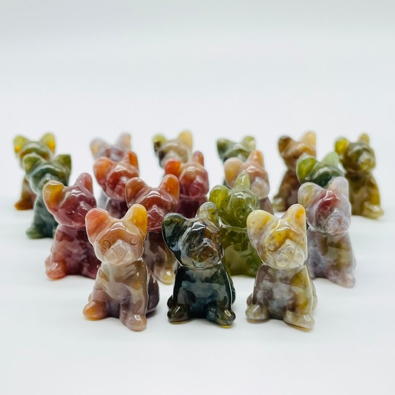 Ocean Jasper Dog Carving Wholesale Closeout -Wholesale Crystals