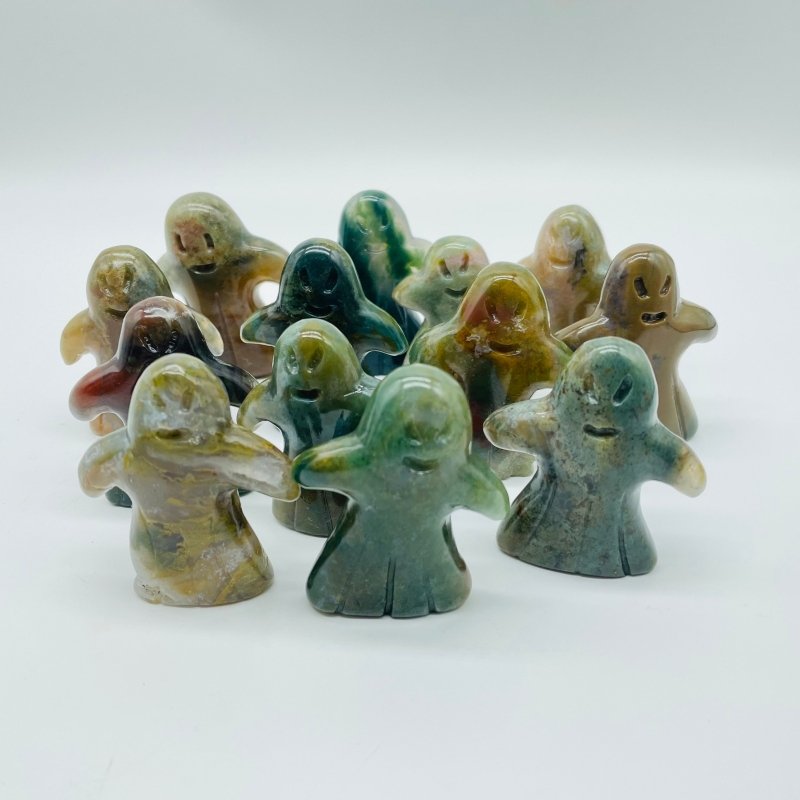 Ocean Jasper Ghost Halloween Carving Wholesale -Wholesale Crystals