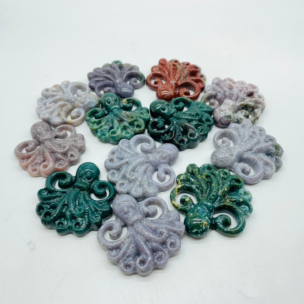 Ocean Jasper Octopus Carving Wholesale -Wholesale Crystals