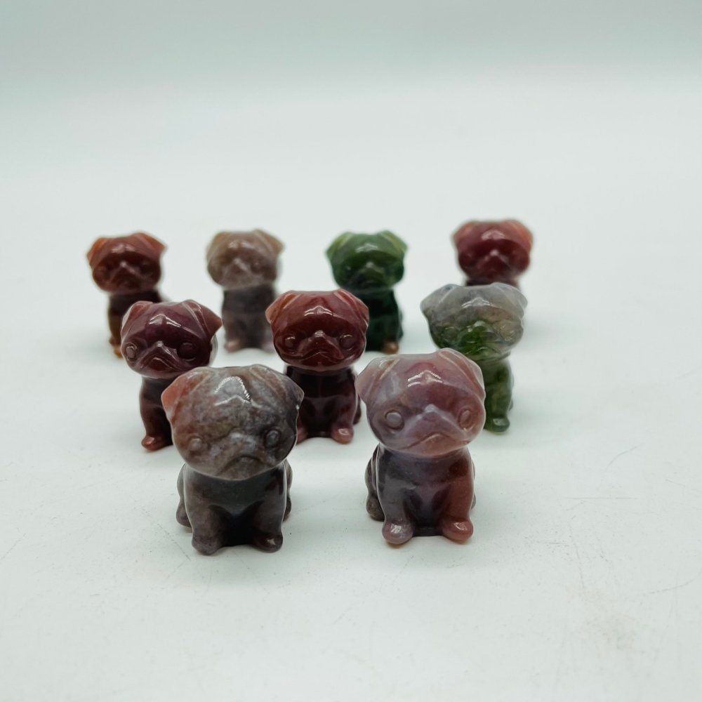Ocean Jasper Pug Dog Carving Wholesale -Wholesale Crystals
