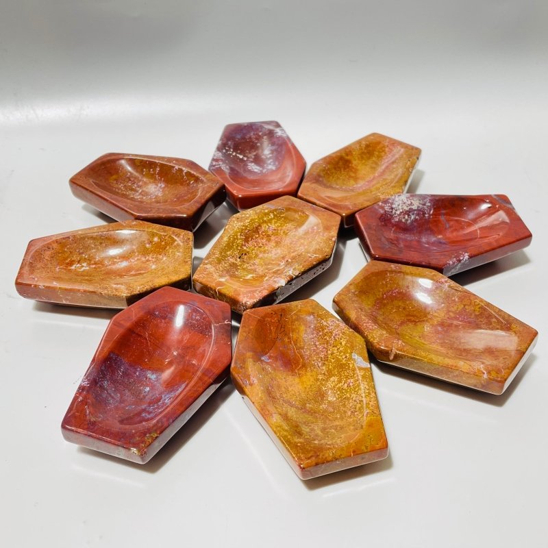 Orange Ocean Jasper Bowl Coffin Wholesale -Wholesale Crystals