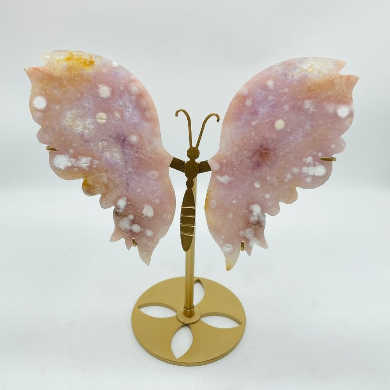 Pink Amethyst Butterfly Wing Carving With Stand -Wholesale Crystals