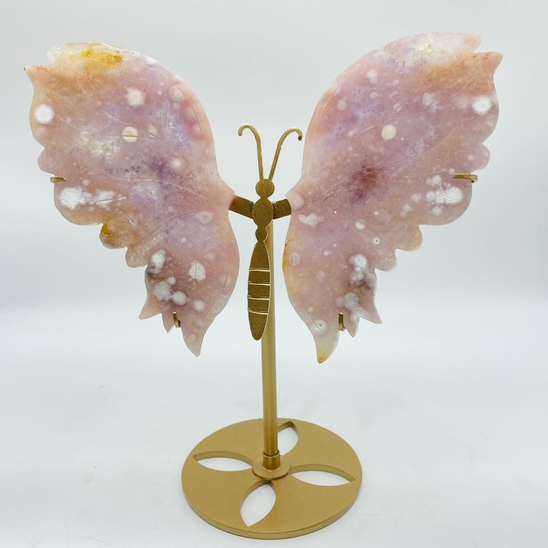 Pink Amethyst Butterfly Wing Carving With Stand -Wholesale Crystals