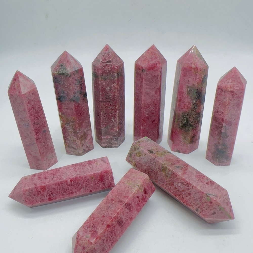 Pink Rhodonite Points Tower Wholesale -Wholesale Crystals