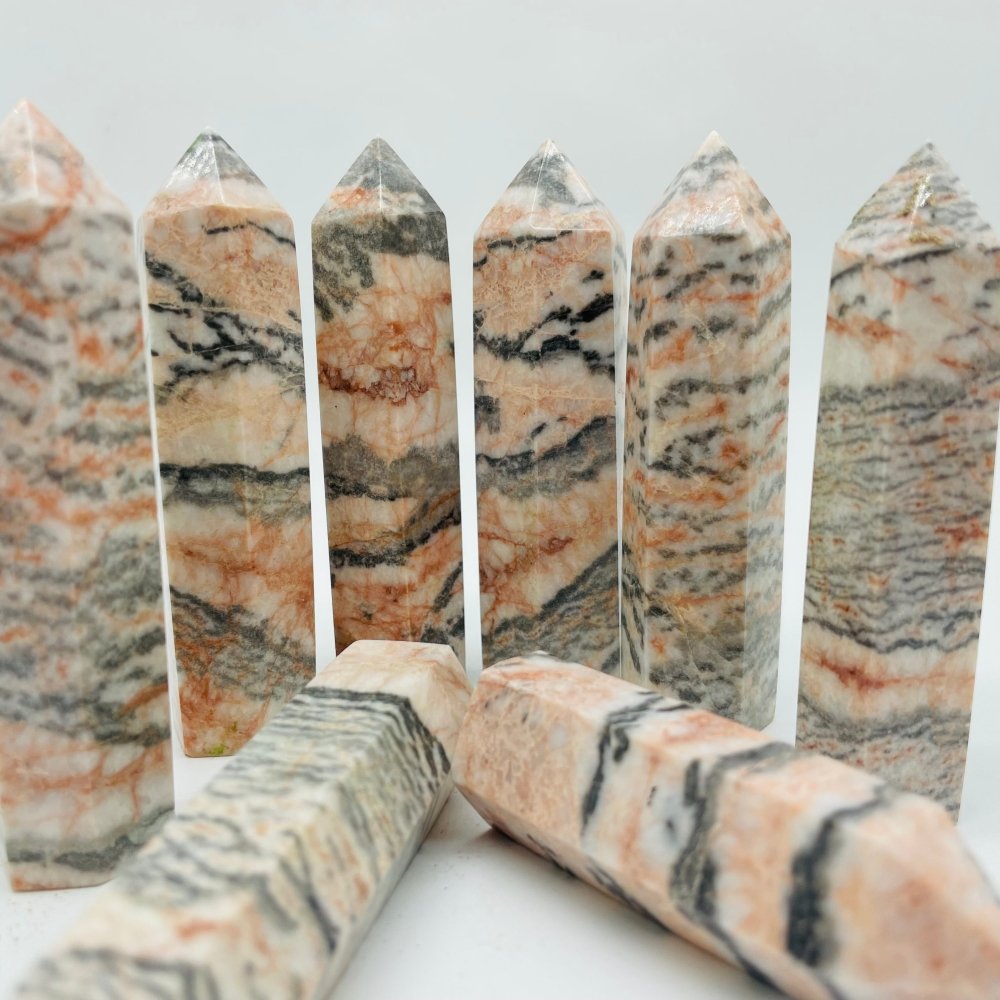 Pink Zebra Stone Tower Points Wholesale -Wholesale Crystals