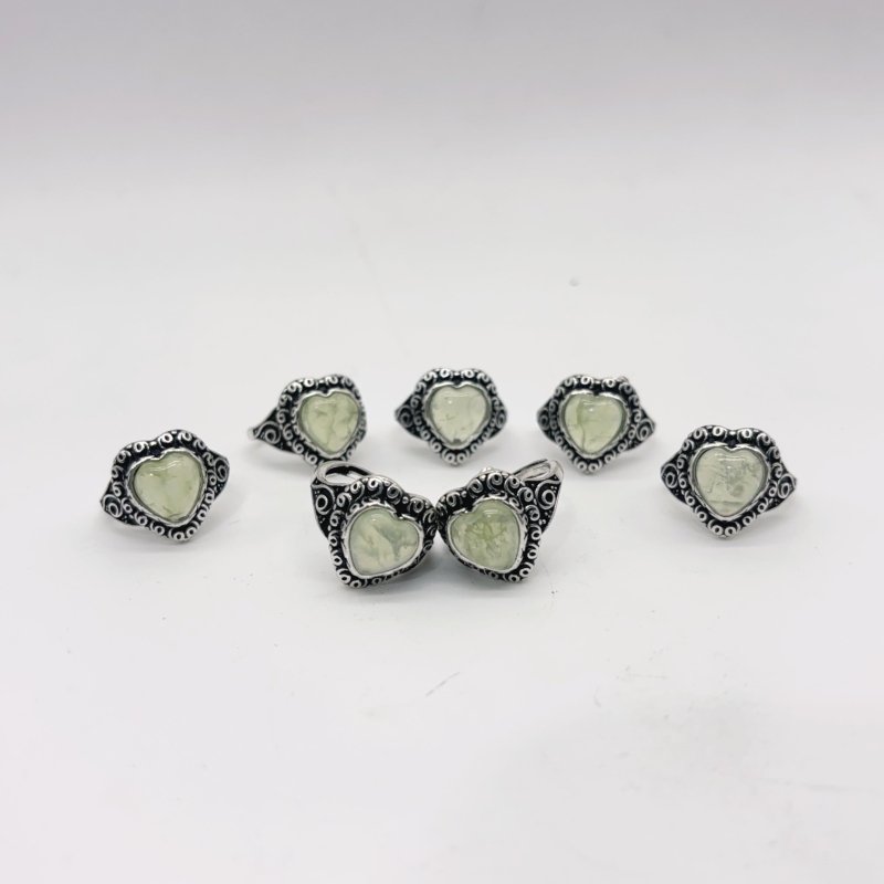 Prehnite Heart Shape Ring Crystal Wholesale -Wholesale Crystals