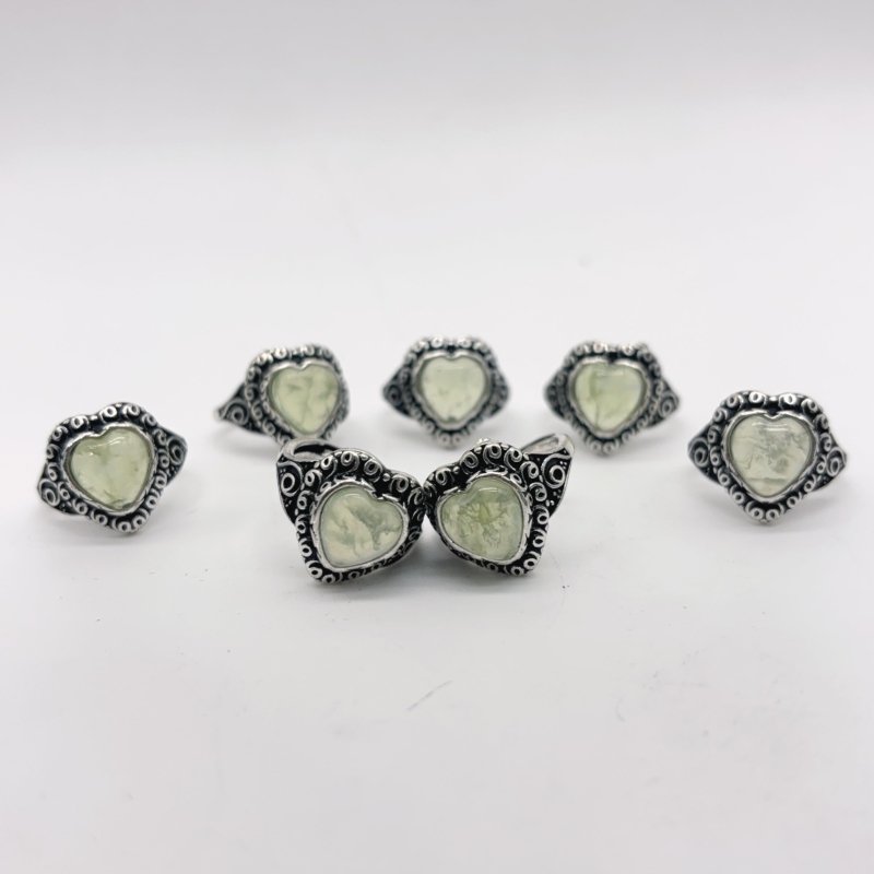 Prehnite Heart Shape Ring Crystal Wholesale -Wholesale Crystals
