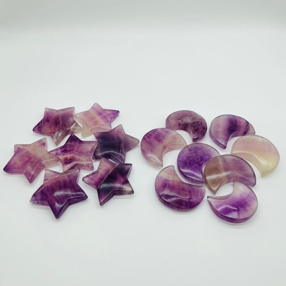 Purple Fluorite Star & Moon Carving Wholesale -Wholesale Crystals