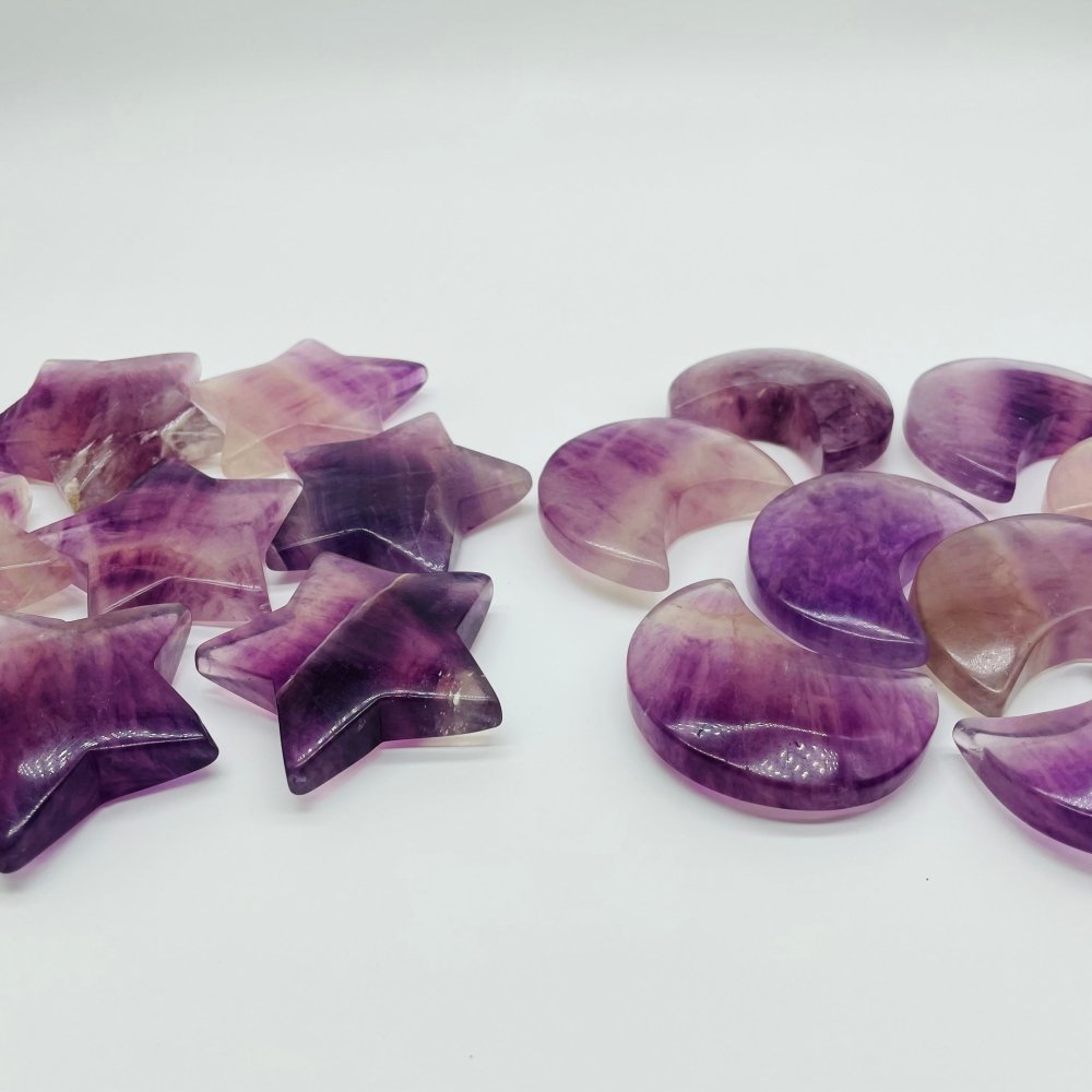 Purple Fluorite Star & Moon Carving Wholesale -Wholesale Crystals
