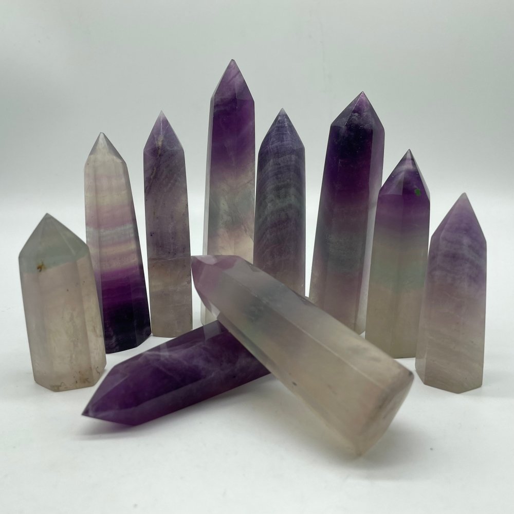 Purple Grey Fluorite Tower Point Wholesale -Wholesale Crystals