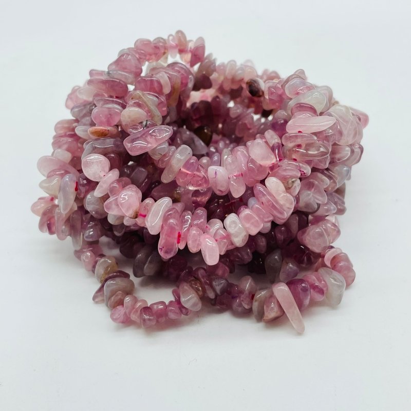 Purple Rose Quartz Chip Bracelets Wholesale -Wholesale Crystals