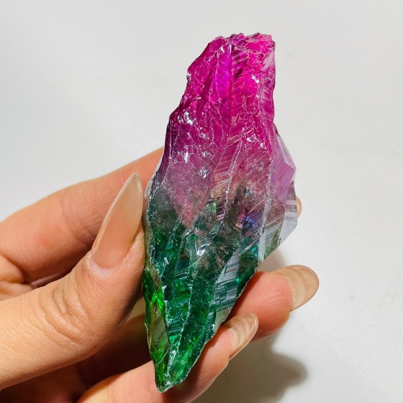 Rainbow Aura Raw Green Amethyst Stone Wholesale -Wholesale Crystals