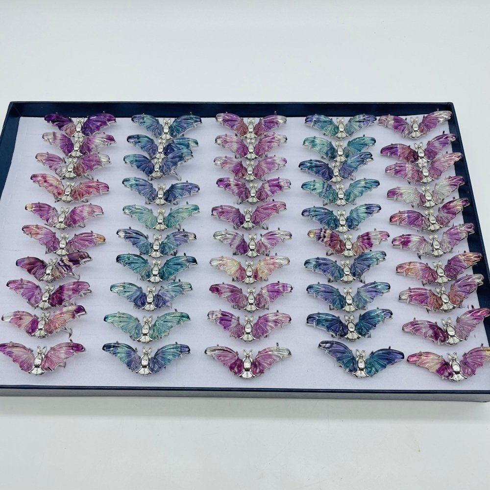 Rainbow Fluorite Bat Ring Wholesale -Wholesale Crystals