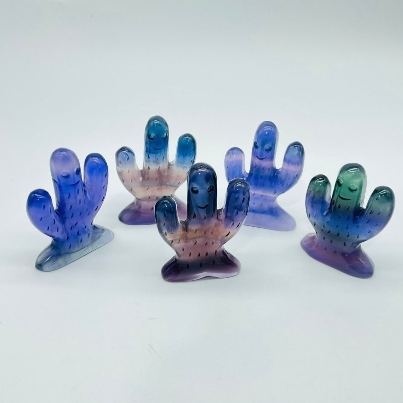Rainbow Fluorite Cactus Carving Wholesale -Wholesale Crystals