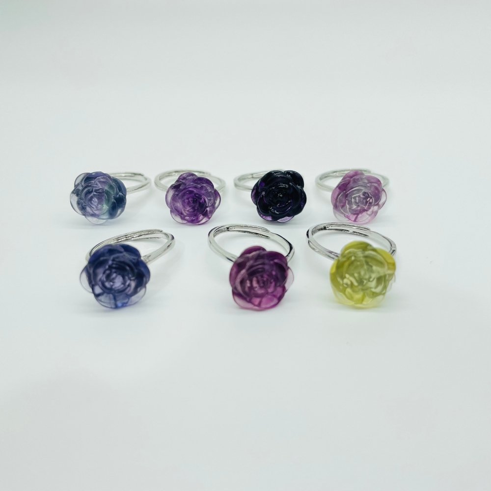 Rainbow Fluorite Flower Ring Wholesale -Wholesale Crystals