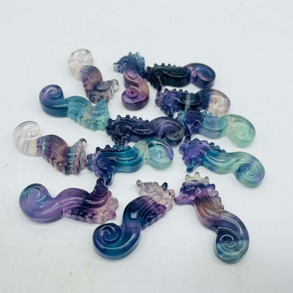 Rainbow Fluorite Hippocampus Carving Wholesale -Wholesale Crystals