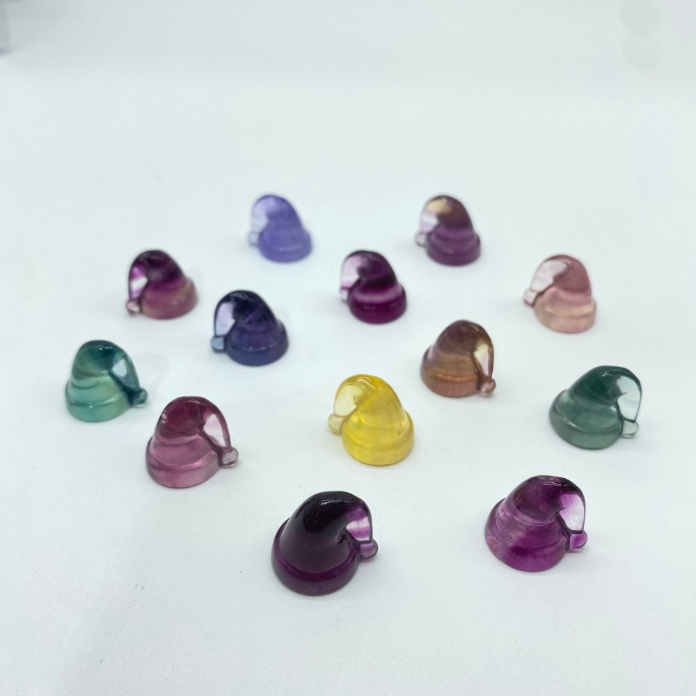 Rainbow Fluorite Mini Christmas Hat Carving Crystals Wholesale -Wholesale Crystals