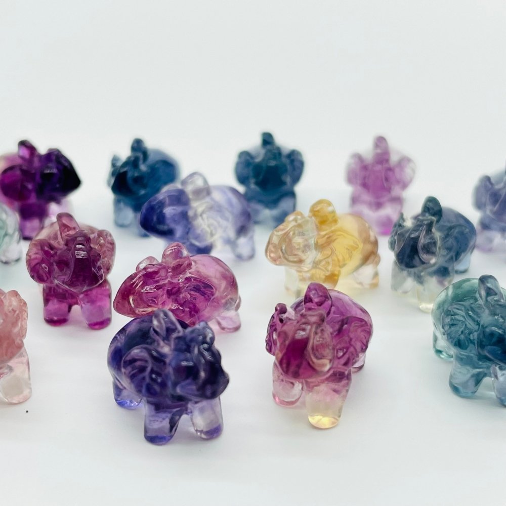 Rainbow Fluorite Mini Elephant Carving Wholesale -Wholesale Crystals