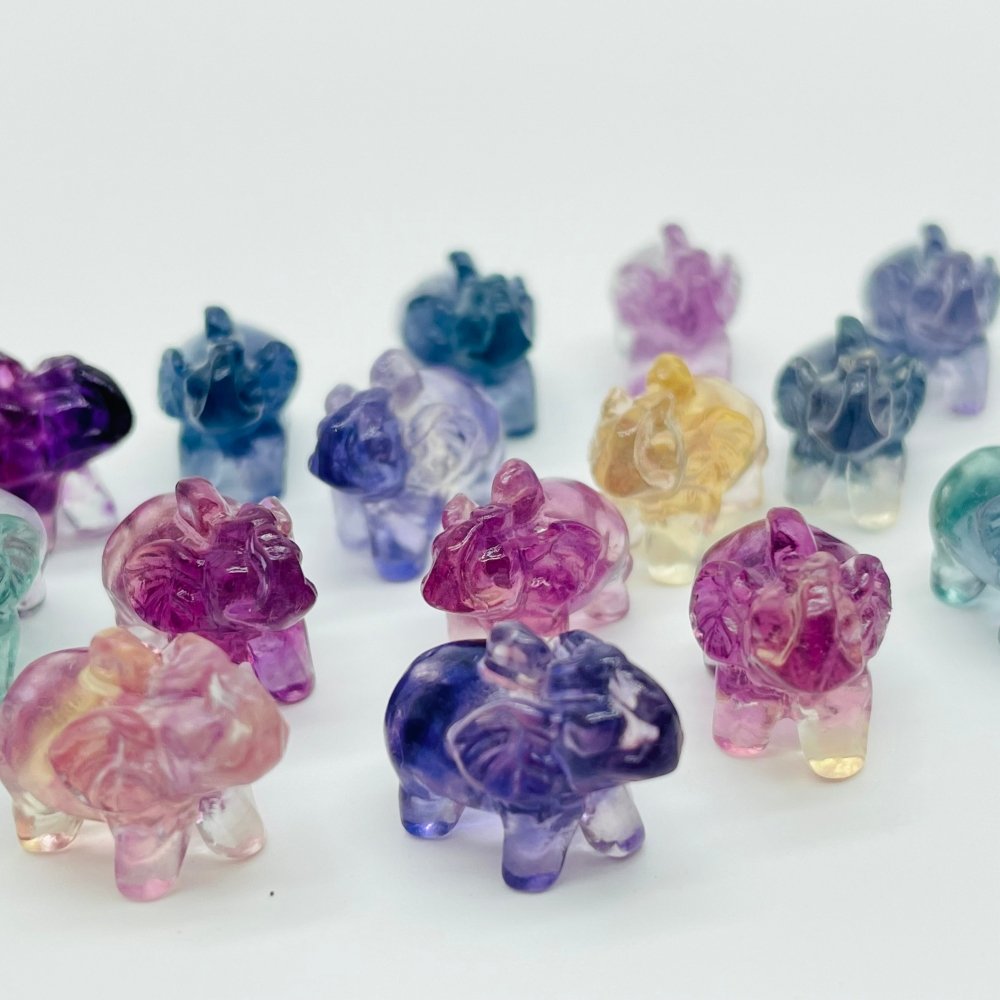 Rainbow Fluorite Mini Elephant Carving Wholesale -Wholesale Crystals
