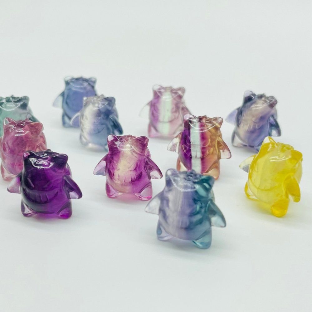 Rainbow Fluorite Mini Pokemon Gengar Carving Wholesale -Wholesale Crystals