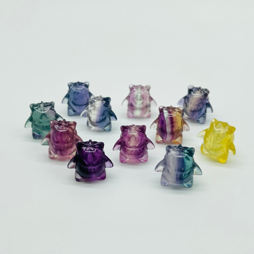 Rainbow Fluorite Mini Pokemon Gengar Carving Wholesale -Wholesale Crystals