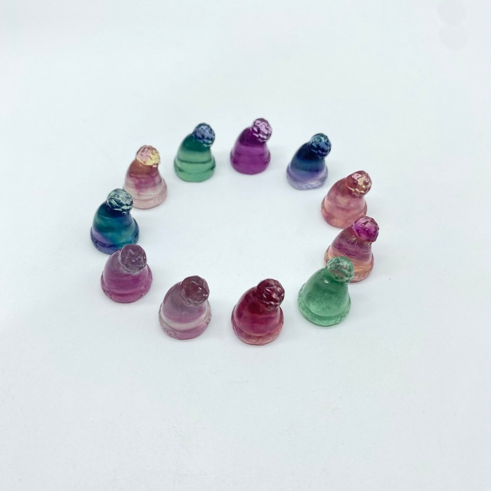 Rainbow Fluorite Mini Winter Hat Cap Crystal Carving Wholesale -Wholesale Crystals