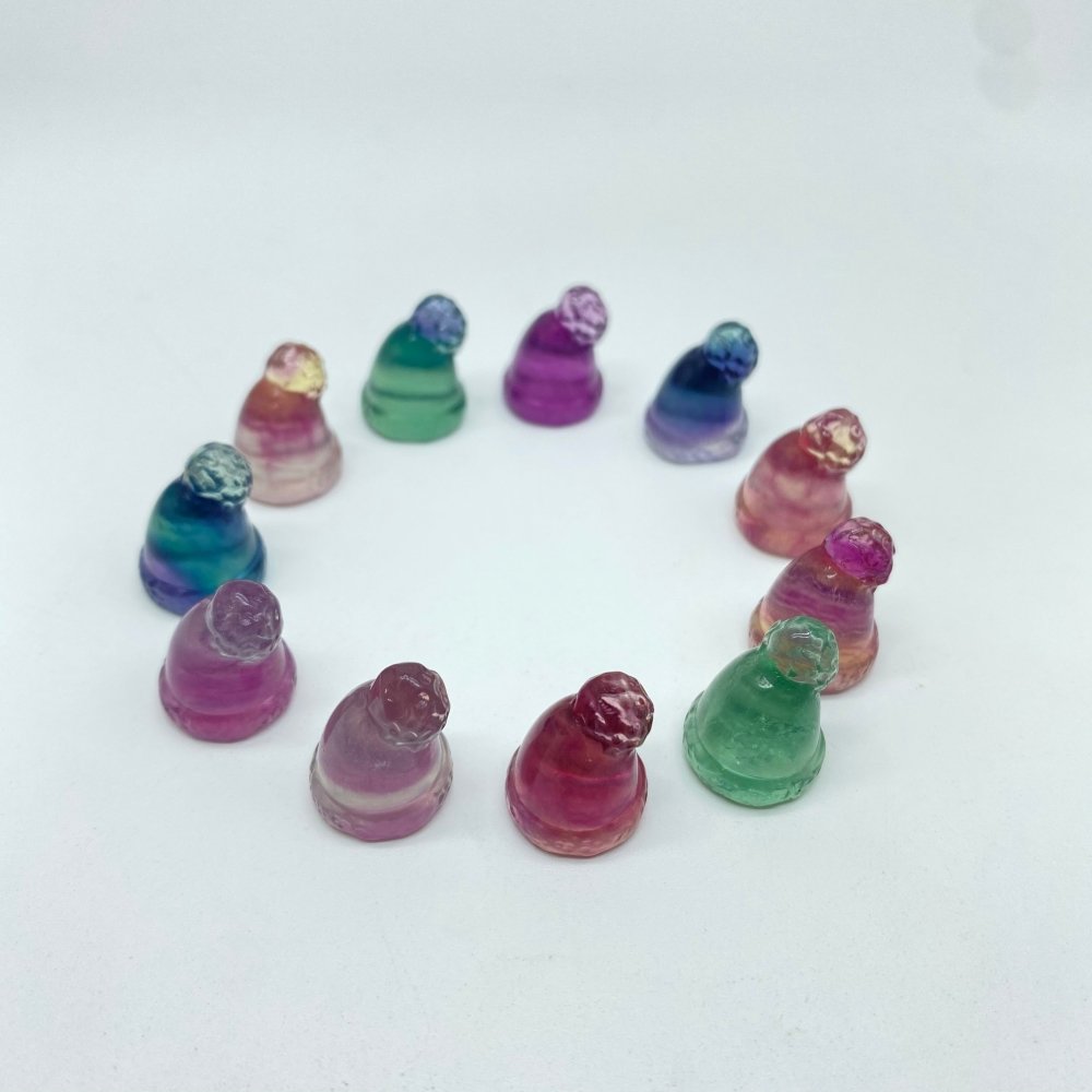 Rainbow Fluorite Mini Winter Hat Cap Crystal Carving Wholesale -Wholesale Crystals