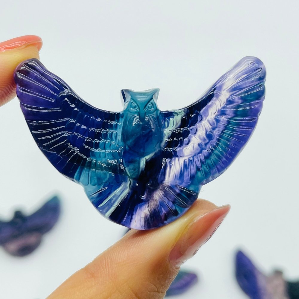Rainbow Fluorite Owl Carving Crystal Wholesale -Wholesale Crystals