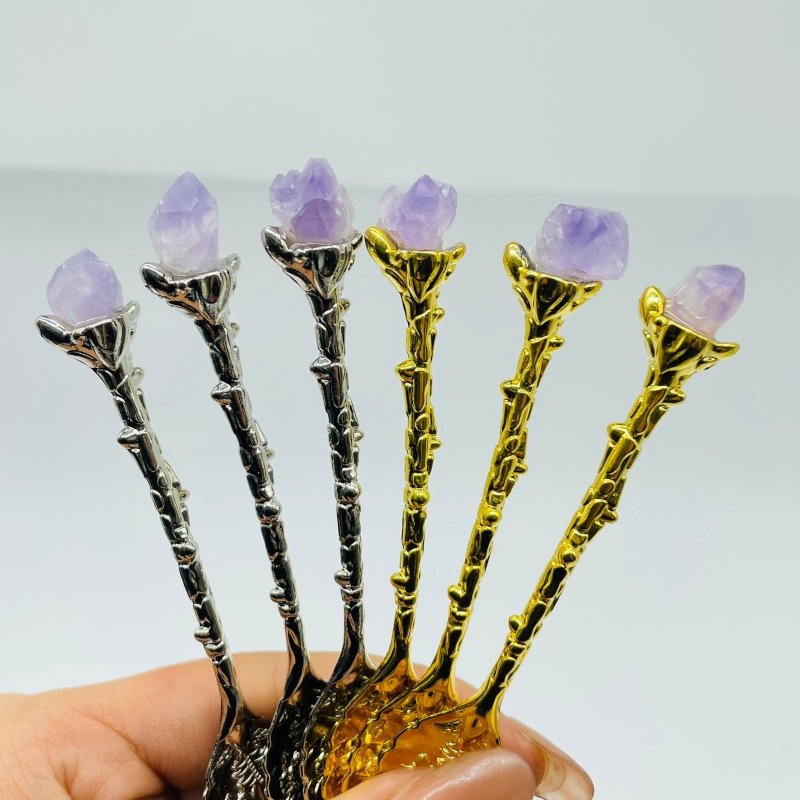 Raw Amethyst Cluster Coffee Spoon Wholesale -Wholesale Crystals