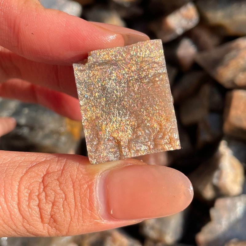 Raw Black Rainbow Sun Stone With Hematite Rough Stone Wholesale -Wholesale Crystals