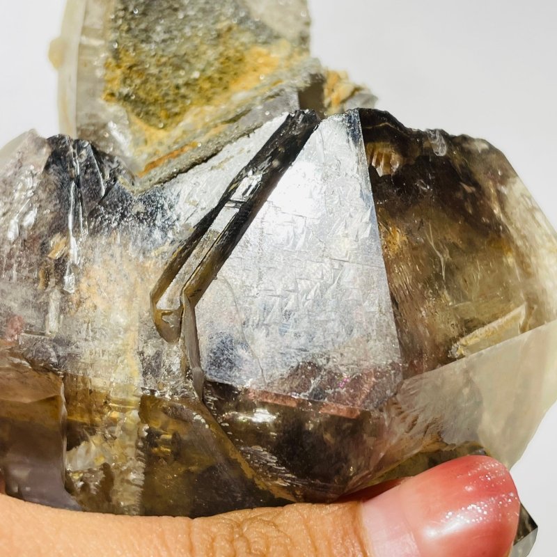 Record Keeper Enhydro Smoky Quartz Backbone Healing Energy Crystal -Wholesale Crystals
