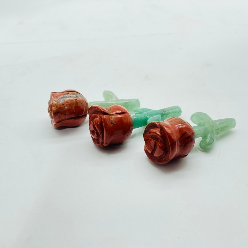 Red Jasper Green Aventurine Flower Carving Wholesale -Wholesale Crystals