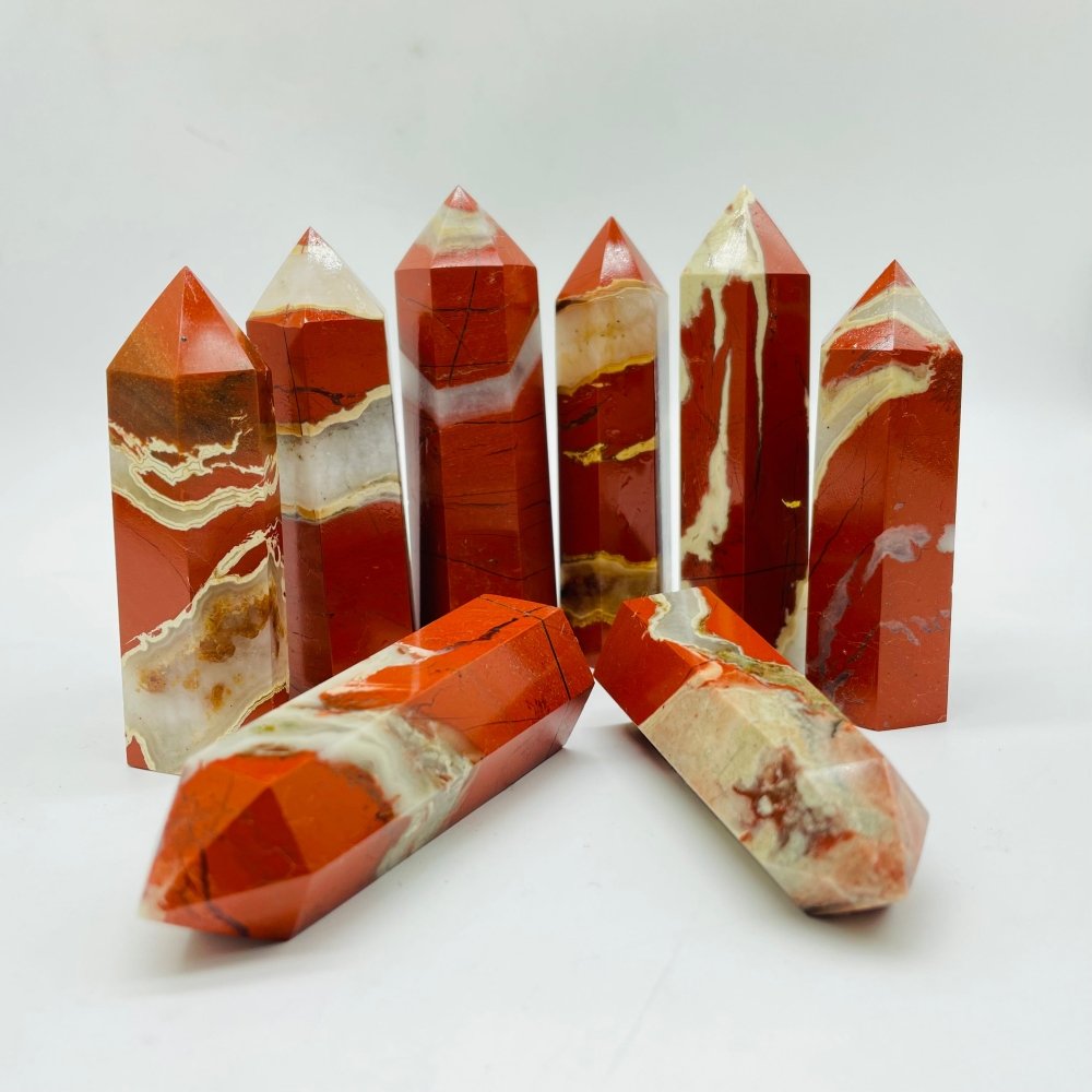 Red Jasper Mixed Agate Tower Points Wholesale -Wholesale Crystals
