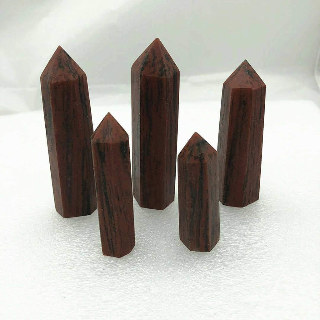 Red Sesame Marble Point Crystal Tower 2-3.6in -Wholesale Crystals