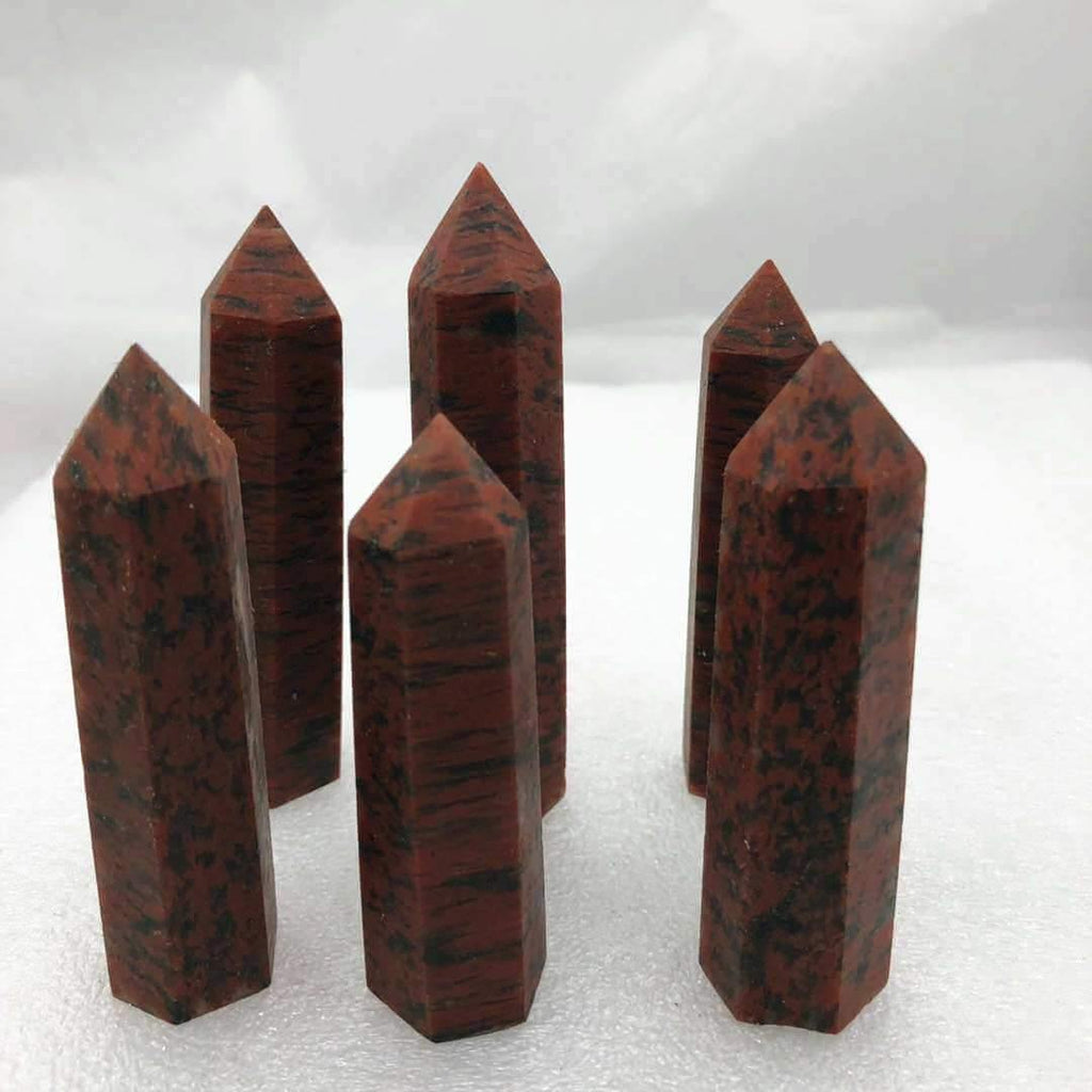Red Sesame Marble Point Crystal Tower 2-3.6in -Wholesale Crystals