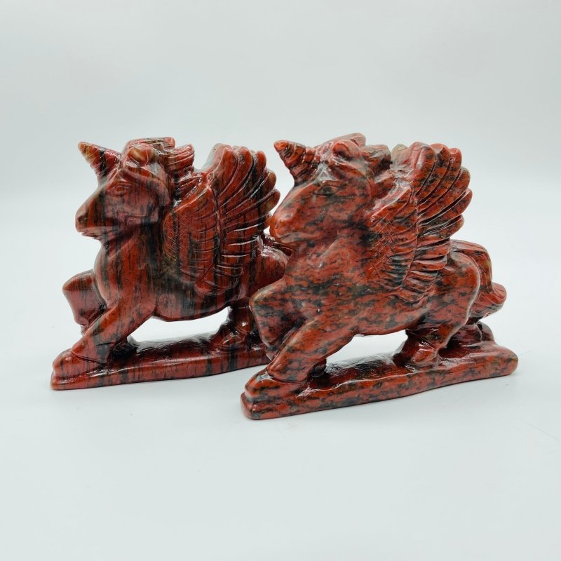 Red Sesame Stone & Larvikite Pegasus Carving Wholesale -Wholesale Crystals