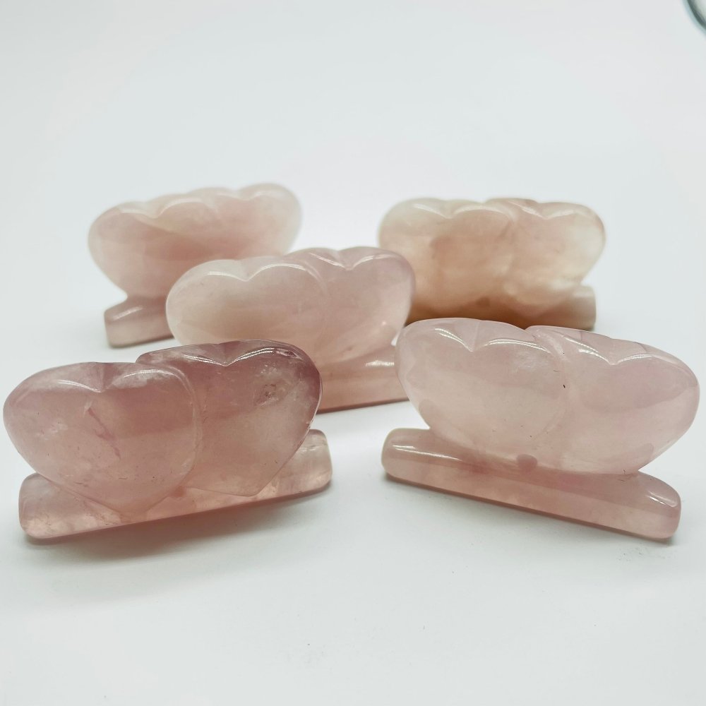 Rose Quartz Double Heart Wholesale -Wholesale Crystals