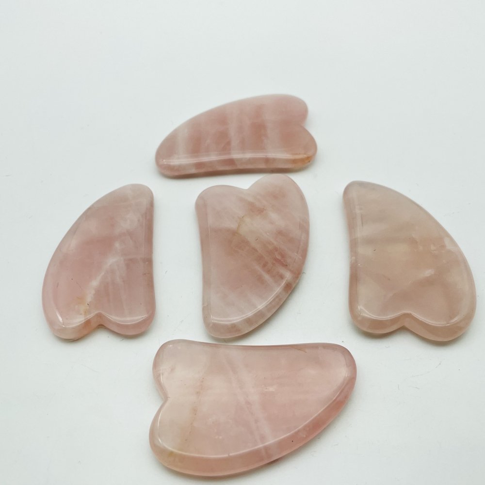 Rose Quartz Gua Sha Facial Tool Rose Quartz Guasha Board for SPA Wholesale -Wholesale Crystals