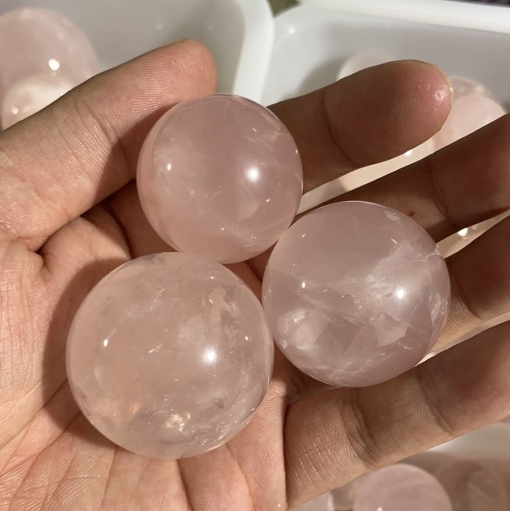 Rose quartz spheres 1kg(2.2lbs) 3-4cm -Wholesale Crystals