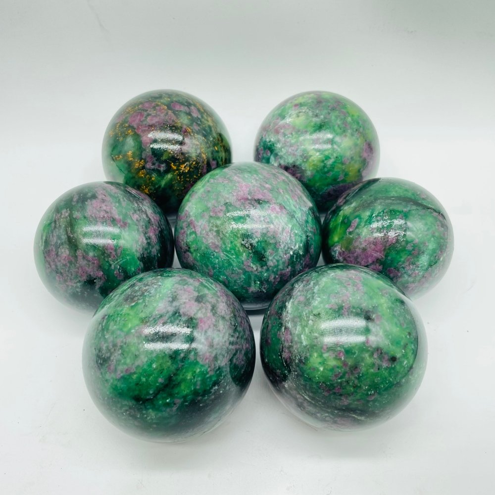 Ruby Mixed Green Mica Spheres Ball Wholesale -Wholesale Crystals