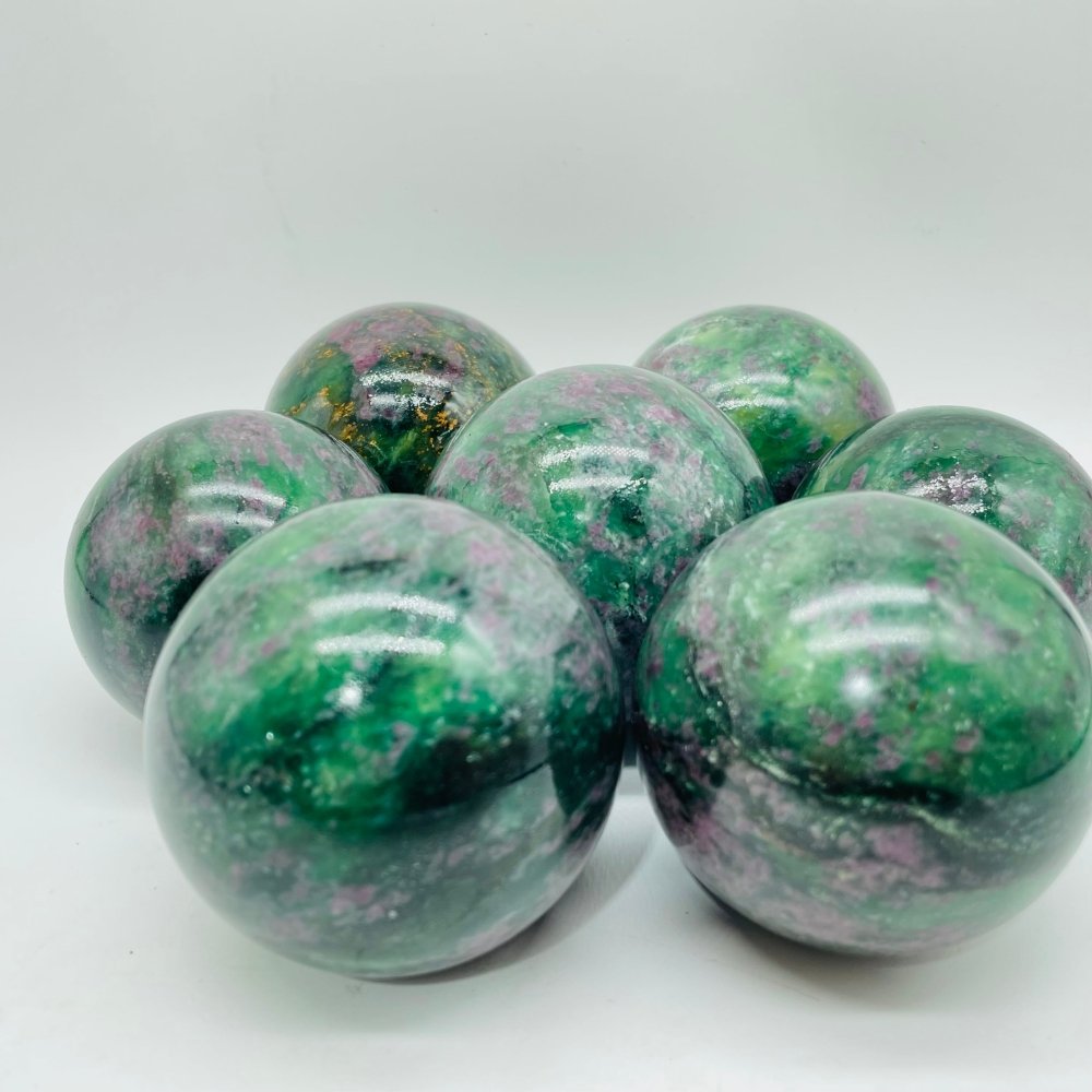 Ruby Mixed Green Mica Spheres Ball Wholesale -Wholesale Crystals