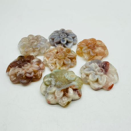 Sakura Agate Flower Carving Wholesale -Wholesale Crystals
